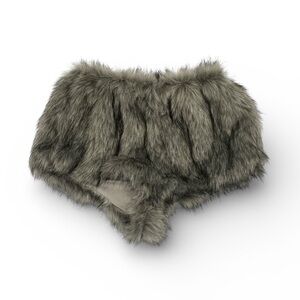 ROMWE Faux Fur Gray And Black Shorts Size OXL